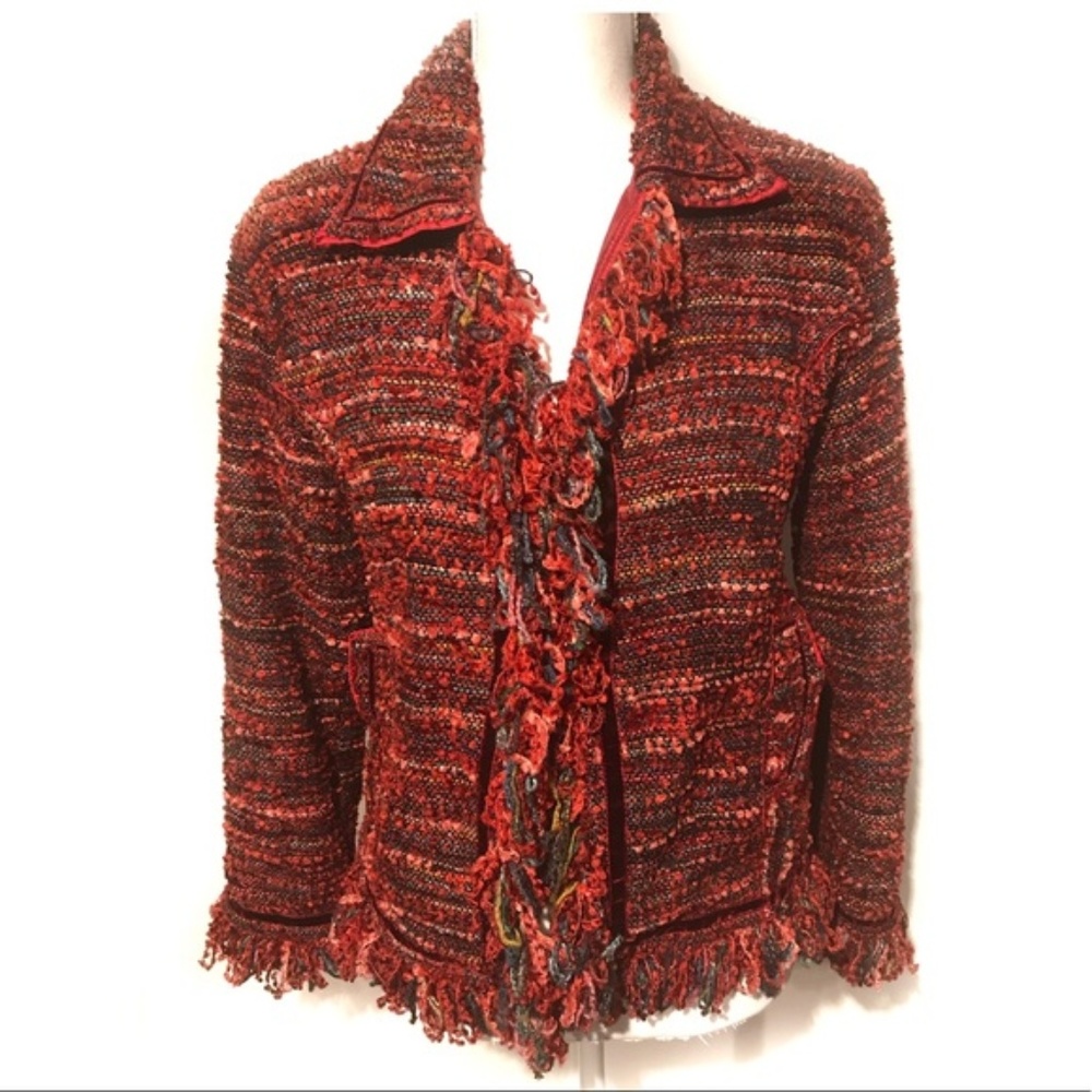 Yak Magik yarn fringe blazer jacket